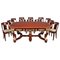 19th-Century Empire Style Mahogany and Gilt Bronze Dining Room Set, Set of 13, Image 1