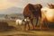 Dieboldt, Landscapes with Cows, Oil on Panel, Set of 2, Framed 4