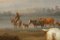 Dieboldt, Landscapes with Cows, Oil on Panel, Set of 2, Framed 12