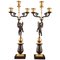 Early 19th Century Candelabras in Gilded and Patinated Bronze, Set of 2 1