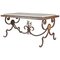 Wrought Iron and Marble Coffee Table in the Style of Gilbert Poillerat 1