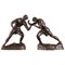 Bronze Statuettes Two Boxers by Jef Lambeaux, Set of 2 1
