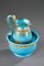 Bowl and Pitcher in Blue Opaline with Decoration from Desvignes, Set of 2, Image 2