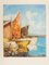 Barcos de pesca en Venecia, óleo sobre tabla, enmarcado, Imagen 1