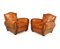 French Leather Club Armchairs 1940 , Set of 2 1