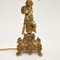 Antike französische Cherub Lampe aus vergoldetem Metall 4
