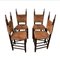 Wood and Straw Chairs, 1960s, Set of 4 1