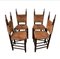 Wood and Straw Chairs, 1960s, Set of 4, Image 1