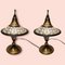 Lámparas de mesa vintage de cristal y latón, años 60. Juego de 2, Imagen 1
