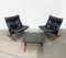 Mid-Century Norwegian Siesta Lounge Chairs and Glass Side Table Set by Ingmar Relling for Westnofa 1