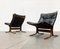 Mid-Century Norwegian Siesta Lounge Chairs and Glass Side Table Set by Ingmar Relling for Westnofa 3