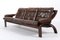 Mid-Century Danish 3 Person Sofa in Brown Leather, 1970s, Image 1