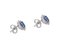 Boucles d'Oreilles en Saphir Bleu, Diamant Blanc et Or Blanc 14 Carats, Set de 2 2