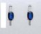 Boucles d'Oreilles Ovales en Saphir Bleu, Diamant Blanc et Or Blanc 18 Carats, Set de 2 4