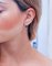 Oval Blue Sapphire, White Diamond & 18 Karat White Gold Hoop Earrings, Set of 2 5