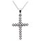 Diamond, 18 Karat White Gold Cross Pendant Modern Necklace 1