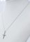 Diamond, 18 Karat White Gold Cross Pendant Modern Necklace, Image 3