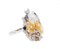 Bague Saphirs Multicolores, Diamants, Perles, Pierres et Or Blanc 14 Carat 2