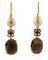 Diamond, Topaz, Fumé Sapphire, Pearl & 14 Karat White and Rose Gold Earrings, Set of 2 2