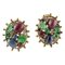 Diamond, Blue Sapphire, Emerald, Ruby & 14K Yellow Gold Stud Earrings, Set of 2 1