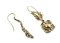 Boucles d'Oreilles Diamant, Rubis, Or Rose et Argent, Set de 2 5