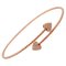 White Diamond & 18K Rose Gold Cuff Bracelet with Heart Detail 1