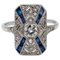 Sapphire, Diamond & Platinum Ring 1