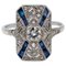 Sapphire, Diamond & Platinum Ring, Image 1