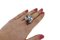 Diamond, Sapphire, Aquamarine, Pearl & Gold Cluster Ring, Image 6
