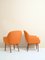 Scandinavian Armchairs with Orange Fabric, Set of 2 2