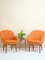 Scandinavian Armchairs with Orange Fabric, Set of 2 3