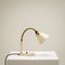 Cream and Brass Gooseneck Desk Lamp by Hans-Agne Jakobsson for AJH, Sweden, 1950s 1