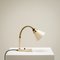 Cream and Brass Gooseneck Desk Lamp by Hans-Agne Jakobsson for AJH, Sweden, 1950s, Image 1