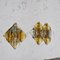 Amber Glass & Brass Sconces from Mazzega, Set of 2, Image 2