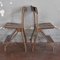 Sedie pieghevoli in metallo e legno, anni '50, set di 4, Immagine 5