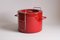 Red Enamel Fryer by Michael Lax for Emalco Switzerland 1