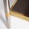 Brushed Steel Consoles in Golden Brass with Laminate Trays, Set of 2 2