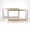 Brushed Steel Consoles in Golden Brass with Laminate Trays, Set of 2 8