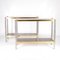 Brushed Steel Consoles in Golden Brass with Laminate Trays, Set of 2, Image 8