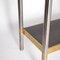 Brushed Steel Consoles in Golden Brass with Laminate Trays, Set of 2 3