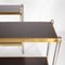 Brushed Steel Consoles in Golden Brass with Laminate Trays, Set of 2 5