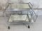 French Brushed Metal Mirror Drinks Trolley with Removable Tray 3