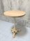 Circular Solid Oak and White Cast Iron Pedestal Bistro Table 5