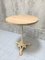 Circular Solid Oak and White Cast Iron Pedestal Bistro Table, Image 5