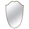 Brass Shield Mirror, 1950s, Image 1