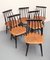 Swedish Fanett Chairs by Ilmari Tapiovaara for Edsby Verken, 1950s, Set of 6, Image 9