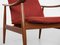 Midcentury Danish pair of easy chairs model 138 by Finn Juhl for France & Søn, Image 4