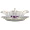 Sauciere aus handbemaltem Porzellan mit violetten Blüten von Meissen 1