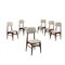 Beech & Fabric Chairs, Italy, 1960s, Set of 6, Image 1