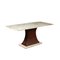 Tisch aus weißem Marmor, Messing & Holz, Italien, 1950er 1